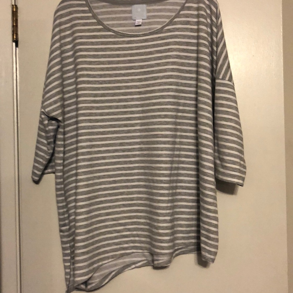 Gray and white shirt